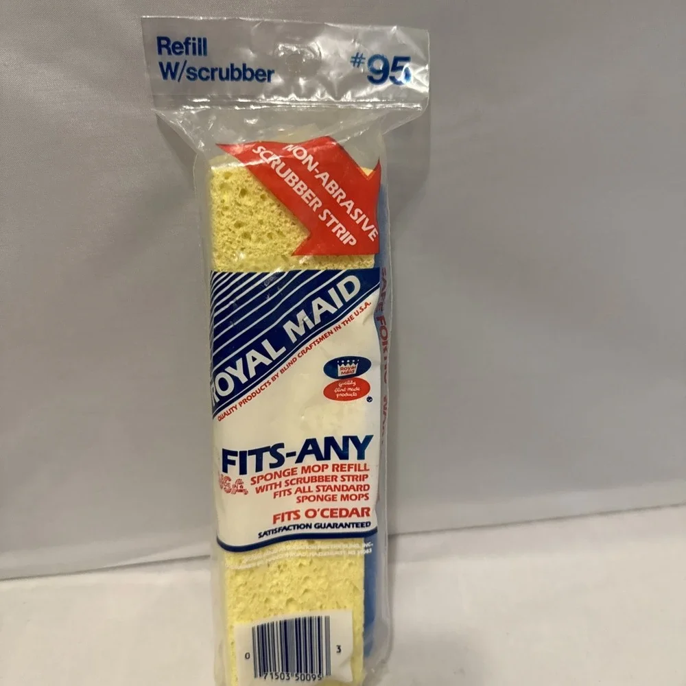 Royalmaid Sponge Mop with With Scrubber Strip Refill Fits O'Cedar‎ VTG #95